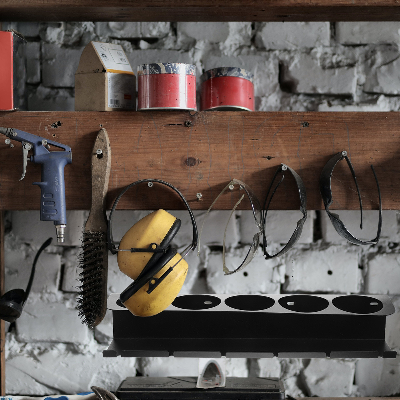 Workshop Tools Holder - 1 zestaw wytrzymałego metalowego uchwytu ściennego