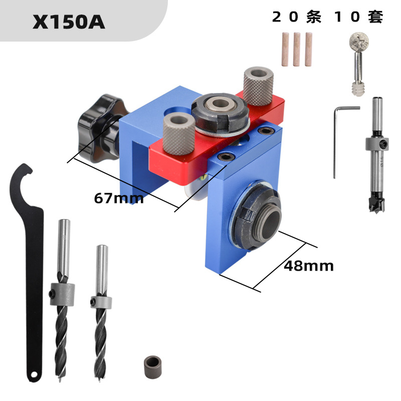 Dowel Jig Kit - Zestaw do otworów kieszeniowych TEBAK W-136,