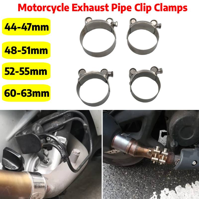 Pipe Clamp Bar - Klipsy do wydechu motocyklowego 44mm-63mm, ze