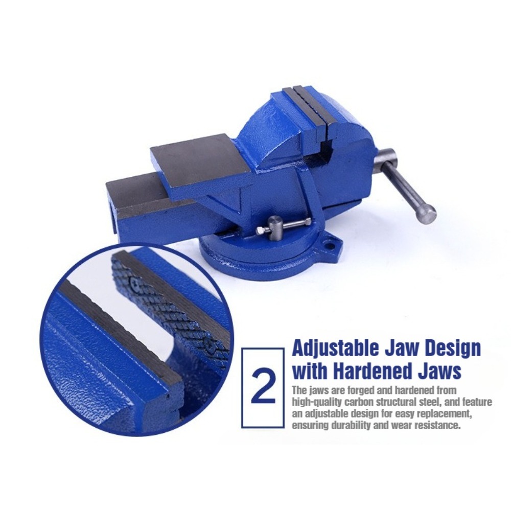 Imadło stołowe 6-calowe, wytrz – Bench Vise Swivel recenzja i cena