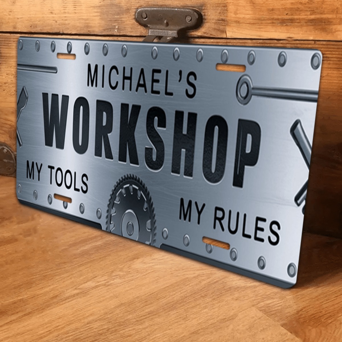 Personalizowany szyld aluminio – Workshop Tools And Names recenzja i cena