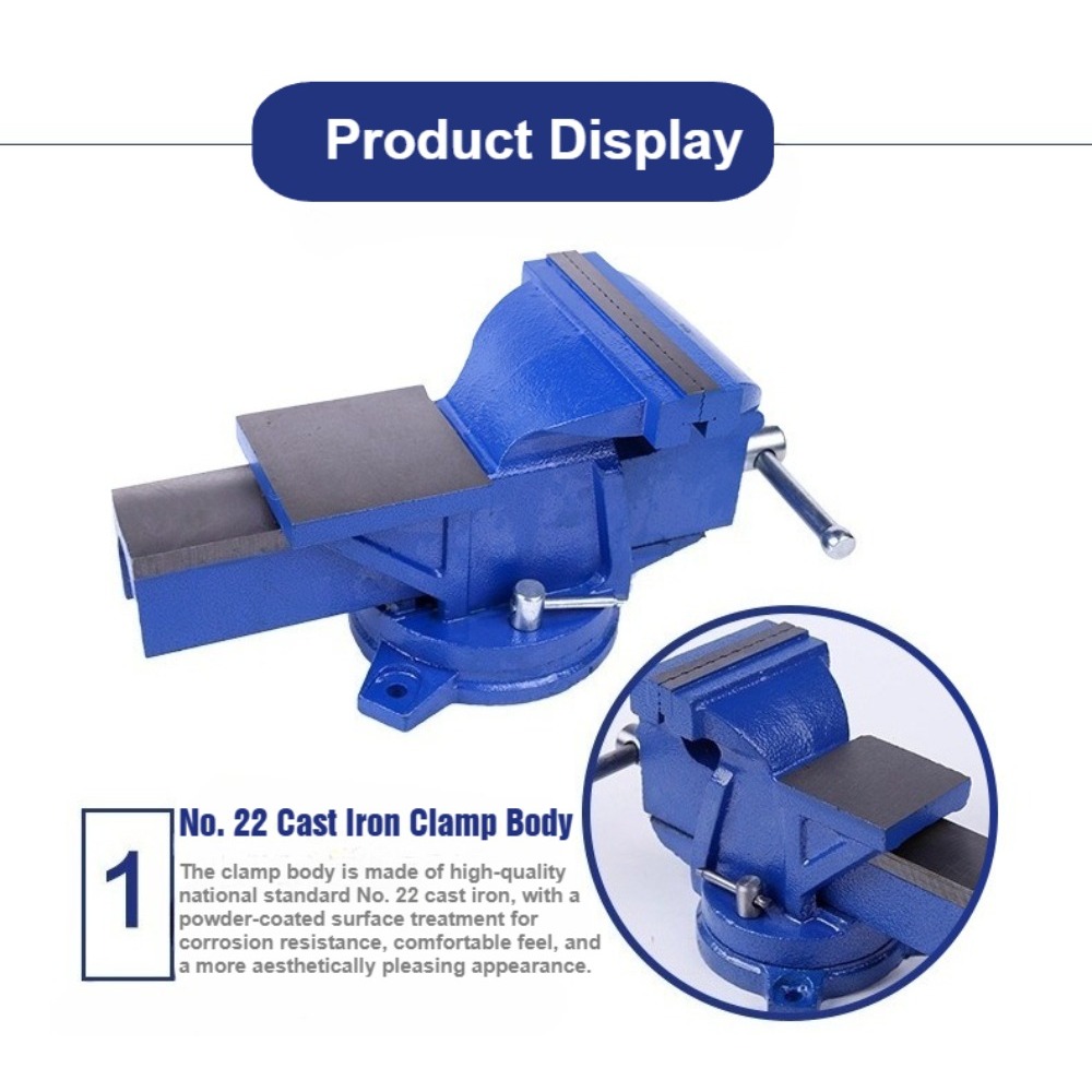 Imadło warsztatowe 6-calowe, w – Bench Vise Swivel recenzja i cena