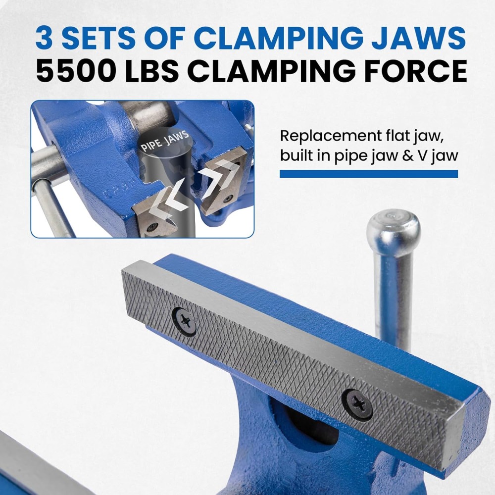 Imadło warsztatowe 5-calowe, w – Bench Vise Swivel recenzja i cena