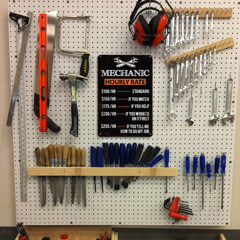 1 szt., Metalowy szyld z ceny  – Workshop Tools Hours recenzja i cena
